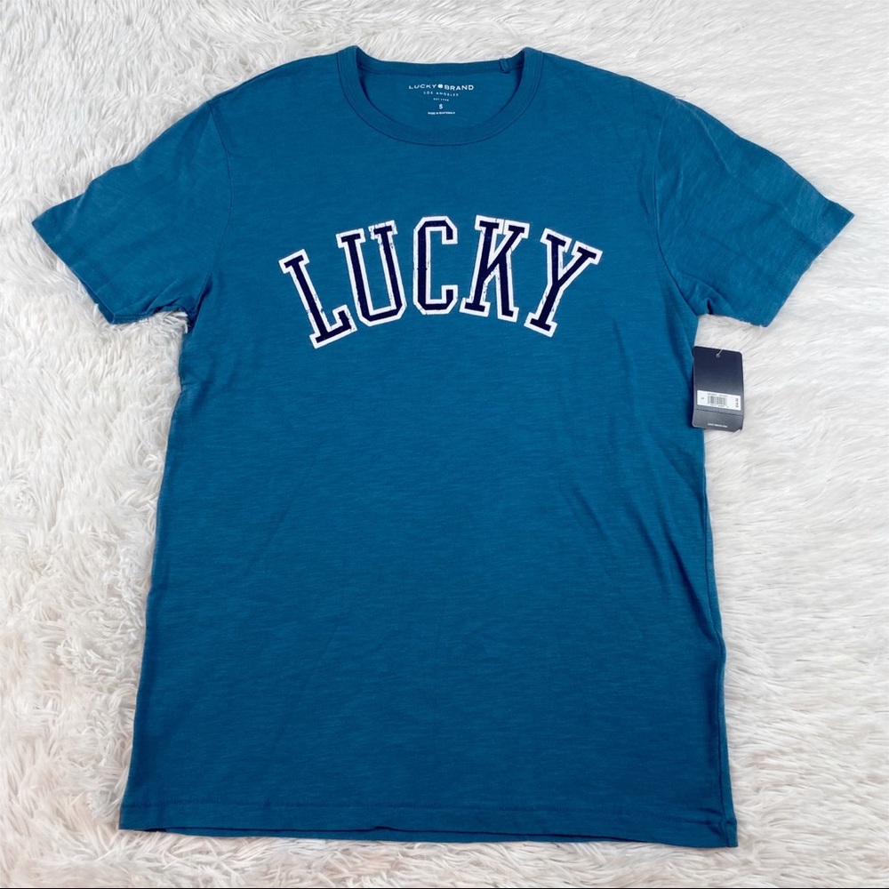 Lucky Brand short sleeve crew‎ neck graphic t-shirt blue
